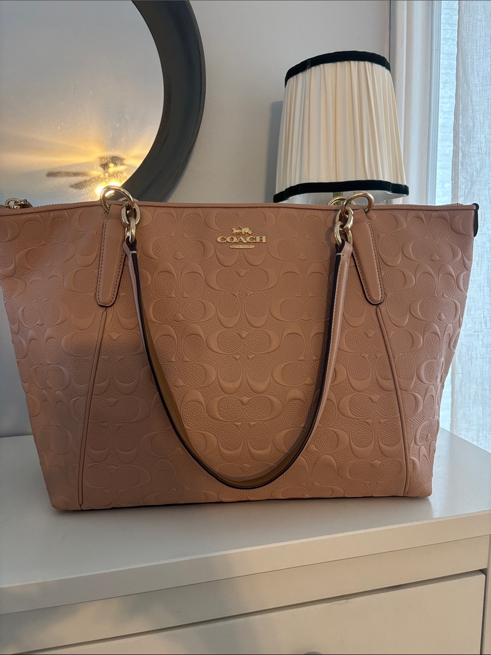Coach Ava signature debossed tote